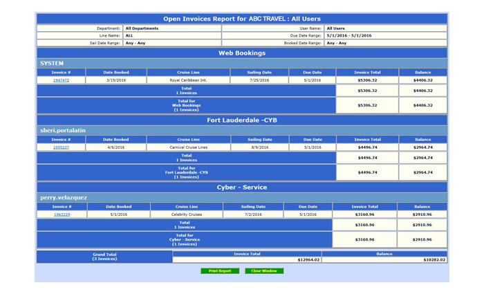 Open Invoice Report